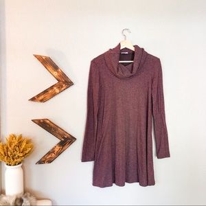 Long sleeve dress with cowl neck
